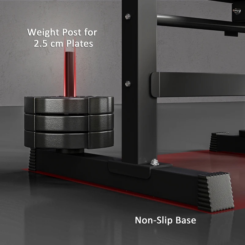 HOMCOM Adjustable Weight Bench, Foldable Bench, with Barbell Rack, Black