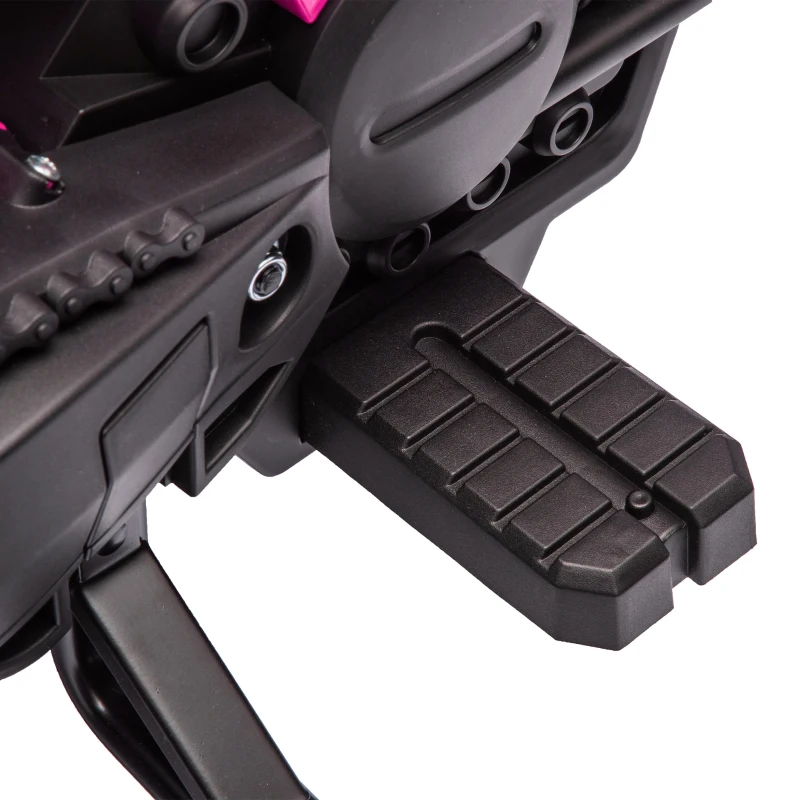 AIYAPLAY Moto elettrica per bambini, motocicletta 12V con rotelle di supporto, veicolo per bambini con clacson e suoni di avviamento, 3 km/h, Rosa