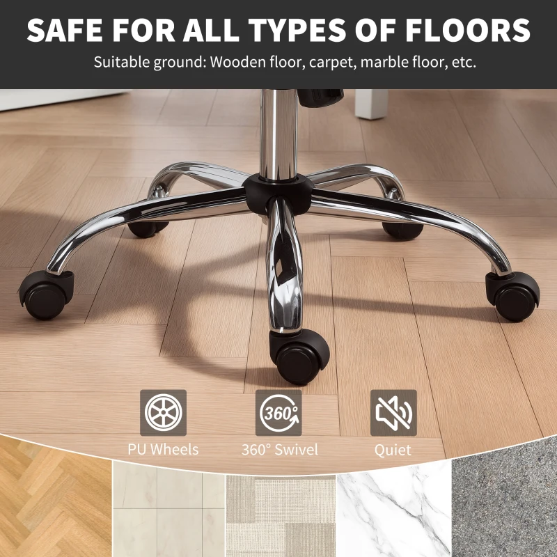 HOMCOM Snow Flannel Office Chair - Grey