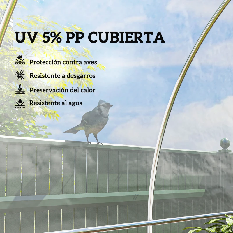 Outsunny Cubierta de repuesto para invernadero de Polipropileno 6x10 m para Huerto Plantas Agricultura Jardín Transparente