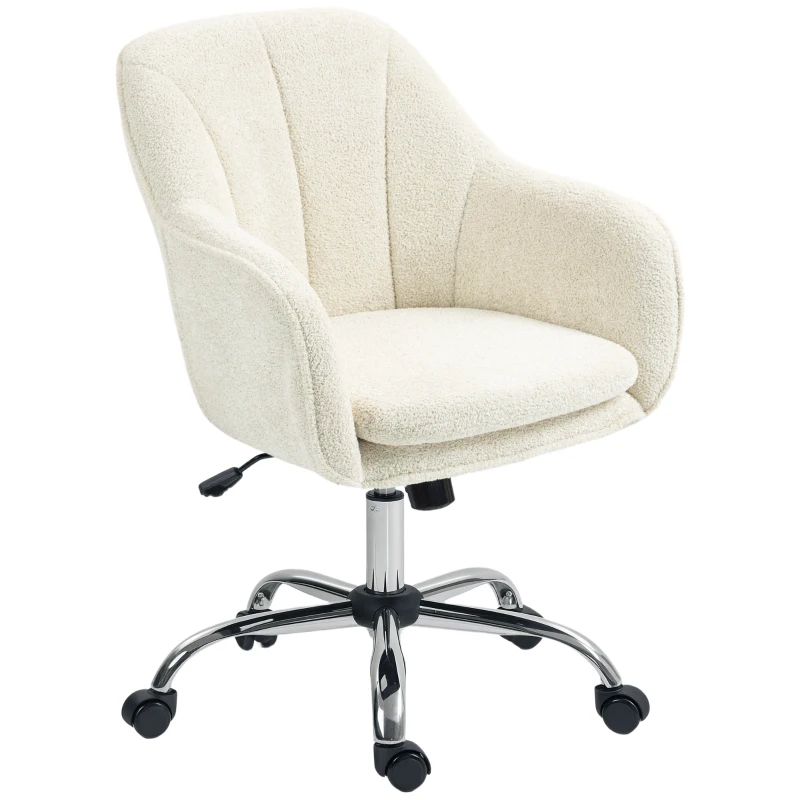 HOMCOM Snow Flannel Office Chair - Beige