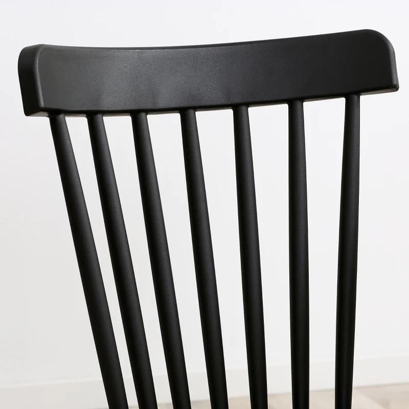 HOMCOM Set di 4 sedie nordiche, schienale alto, sedute in polipropilene, gambe in legno di faggio, 48 x 52,5 x 83 cm, Nero