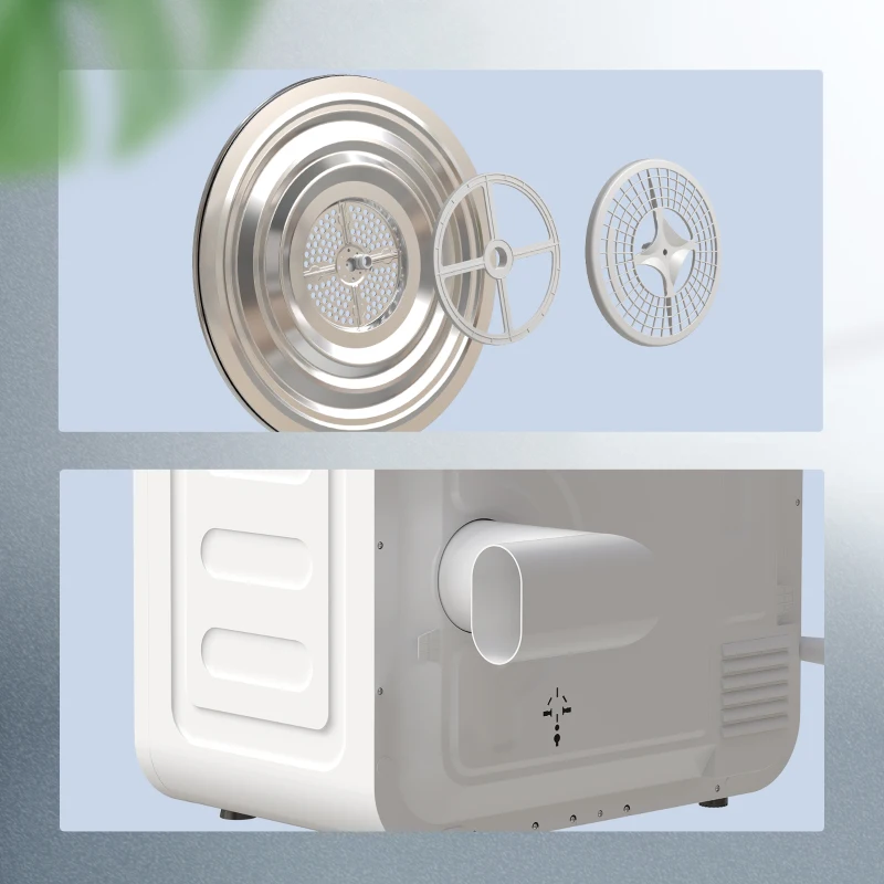 HOMCOM Asciugatrice 4 kg, design compatto, 5 modalità, timer, Bianco e Nero