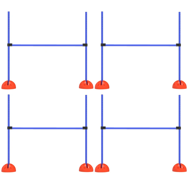 PawHut 4-delig honden-Agility-set met 4 hindernissen en draagtas voor sprongtraining, Blauw