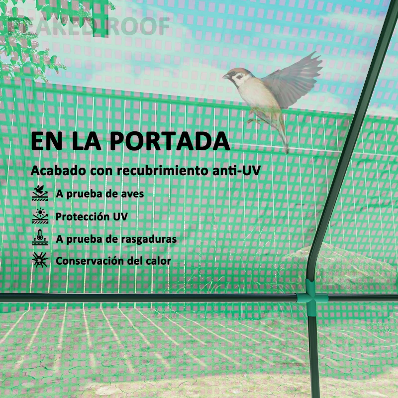 Outsunny Invernadero de Terraza Mini Invernadero 240x90x90 cm con Ventanas de Malla para Cultivar Verduras y Flores Verde