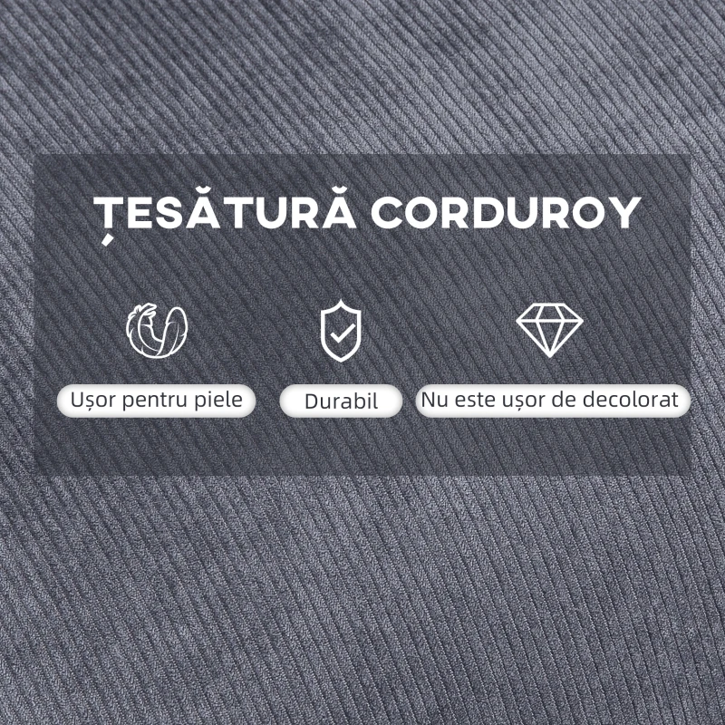 Homcom Fotoliu Reclinabil cu Ottoman – Perna & Spatar Reglabil