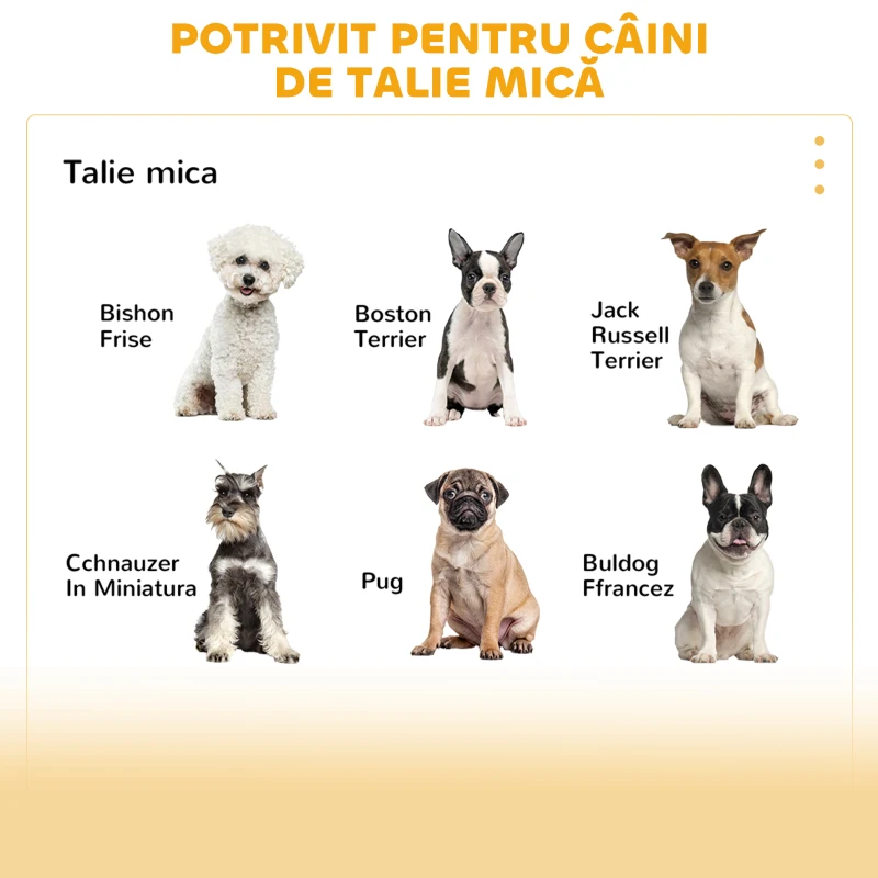 PawHut Cusca pentru Caini in Forma de Casuta din Lemn, cu Perna Inclusa, Gri si Alb