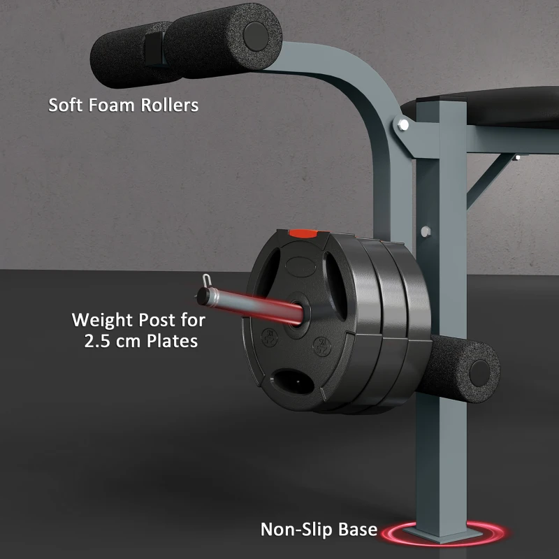 HOMCOM 4-Levels Adjustable Weight Bench Fitness Equipment with Barbell Rack-Black