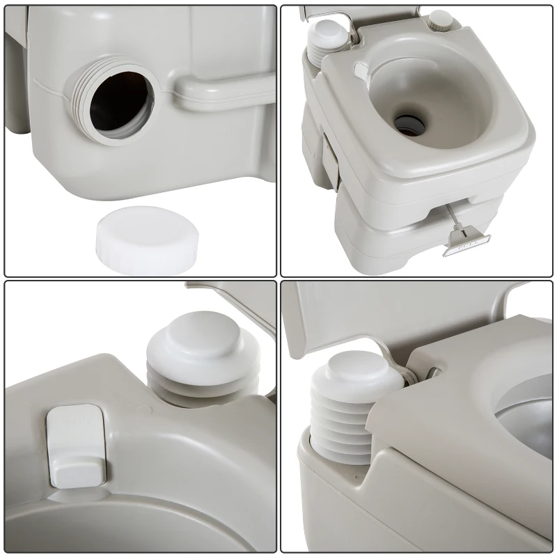 Homcom WC Camping à Double Réservoir en Plastique 111 x 47 x 145 cm