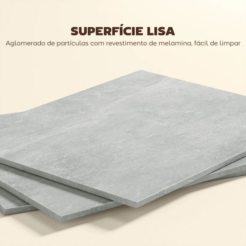 HOMCOM Mesa de Sala de Jantar Dobrável com 2 Prateleiras de Armazenamento e Rodas para Cozinha 75x140x74 cm Cinza