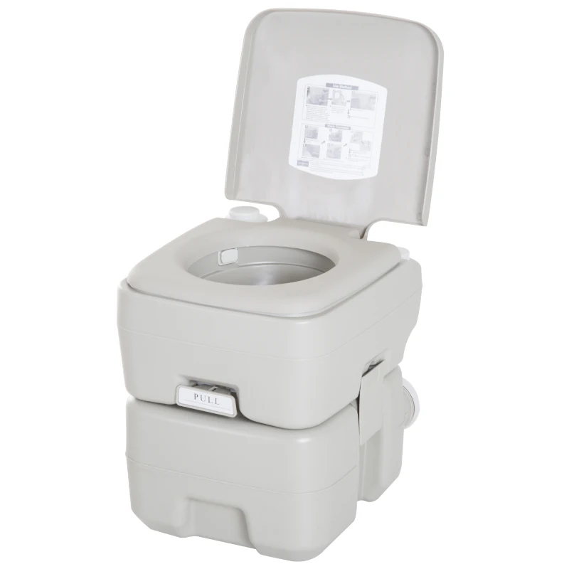 Homcom WC Camping à Double Réservoir en Plastique 111 x 47 x 145 cm