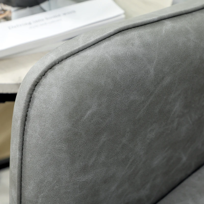 HOMCOM Faux Leather Marble-Effect Two-Seater Sofa - Grey