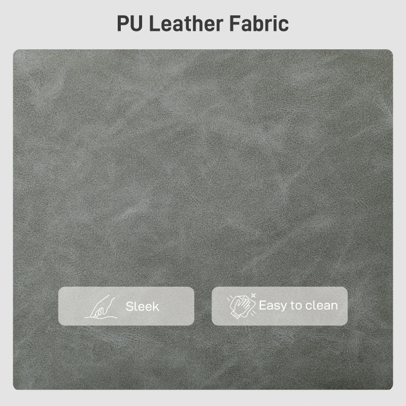 HOMCOM Faux Leather Marble-Effect Two-Seater Sofa - Grey