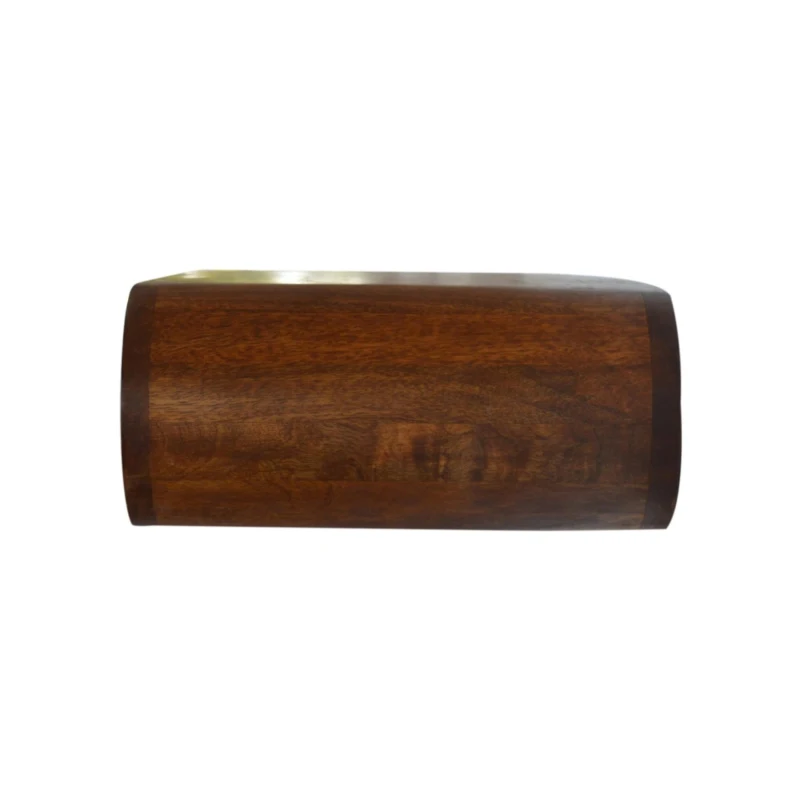 Solid Wood Wall-Mounted Round Bedside with Stain-Based Finish and Drawer, Desk with Clear Natural Finish, 32L x 45W x 15H cm, Brown