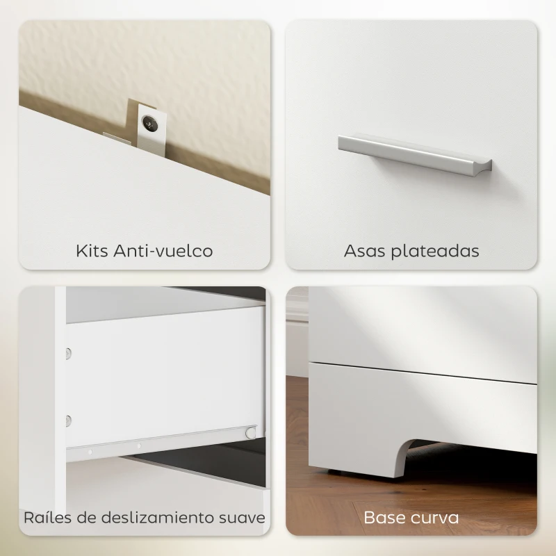 HOMCOM Librería de 6 Niveles con 3 Cajones 3 Estantes Abiertos Armario Alto para Salón Estudio Oficina 79x39,5x182,2 cm Blanco