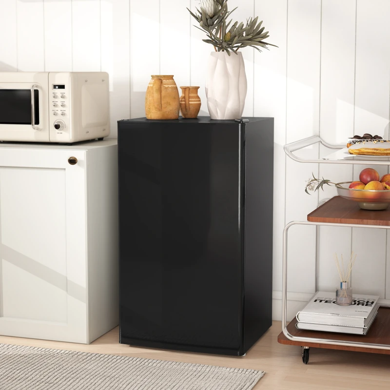 HOMCOM Frigider-congelator frigider mic 91 L rafturi modulabile design sub-blat 47,5 x 44,2 x 84 cm negru