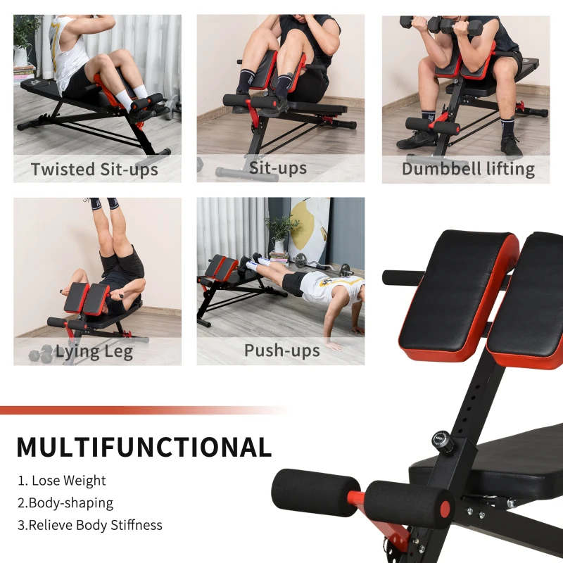 HOMCOM Multifunction Dumbbell Weight Bench,  7-Level Adjustable Hyper Sit-up Bench, Ab Decline Flat Machine