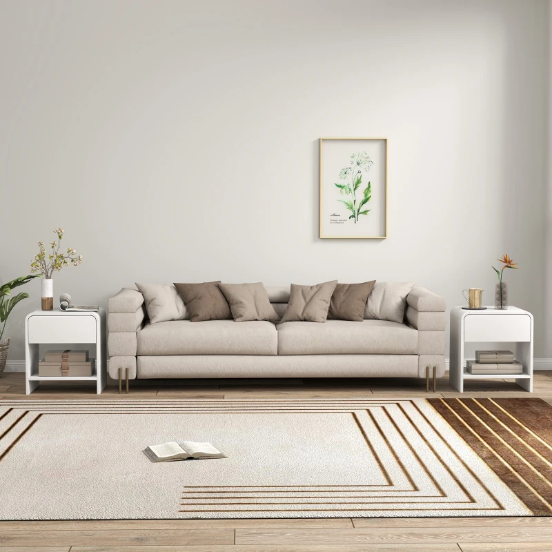 HOMCOM Conjunto de 2 mesas de cabeceira, mesa de apoio moderna com compartimento aberto e gaveta, 40 x 35 x 45 cm, branco