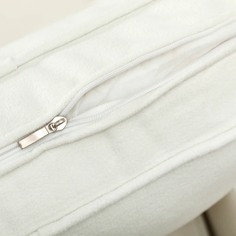 HOMCOM Sofá 3 lugares em veludo, design moderno, almofadas espessas, pés em madeira de seringueira, 185 x 79 x 82 cm, creme