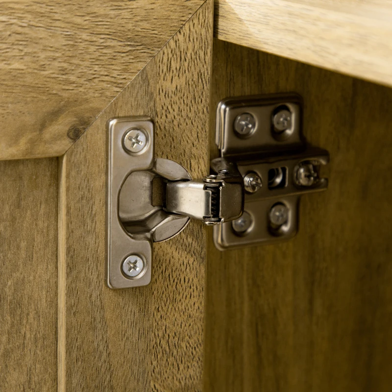 HOMCOM Mesita de Noche con Puerta de Rejilla Mesita Auxiliar para Dormitorio Salón Cama 39x35x60 cm Madera Natural