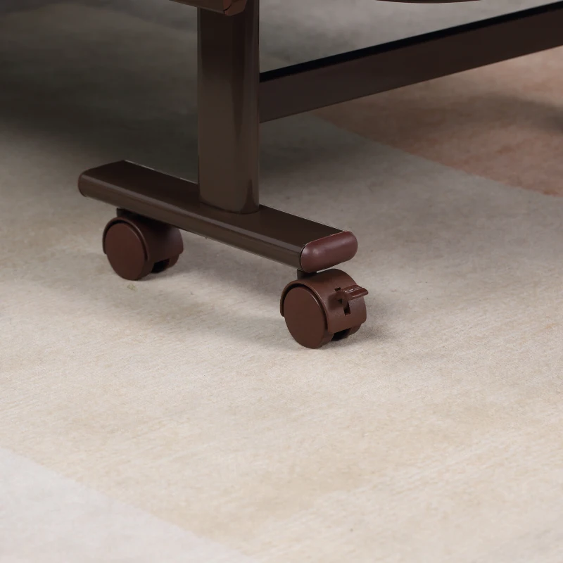 HOMCOM Folding Bed with Mattress, Single Guest Bed, Portable Fold Bed with Adjustable Backrest, Metal Frame on Wheels, White, 190 x 76 cm