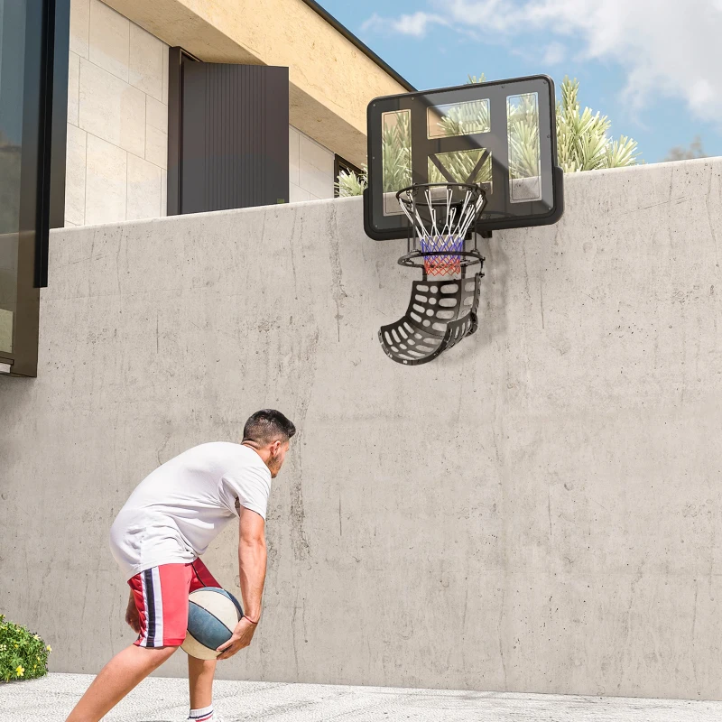 SPORTNOW Retorno da Bola de Basquetebol Sistema de Retorno da Bola Rotação a 360° 35,6x35,6x75,5 cm Preto