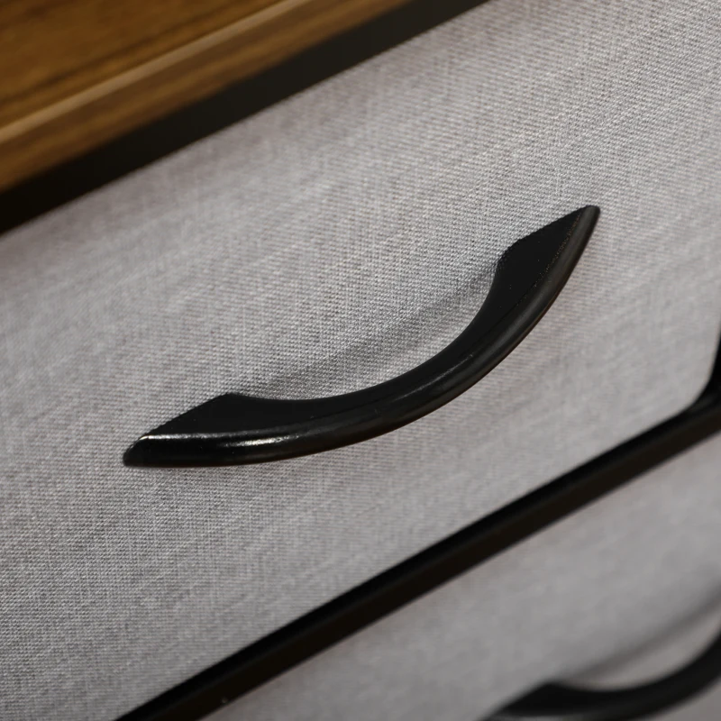 HOMCOM Commode 8 tiroirs meuble de rangement tiroir en tissu pliant - structure acier noir - 100 x 30 x 78 cm