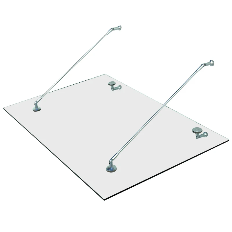 HOMCOM Toldo de vidro para porta, vidro temperado, aço inoxidável 304, vidro claro 150 x 90 cm