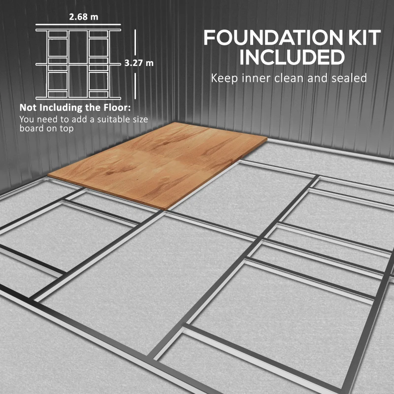 Outsunny 12.5ft Sliding Door Durable Steel Storage Shed with 4 Ventilation Outdoor, Green