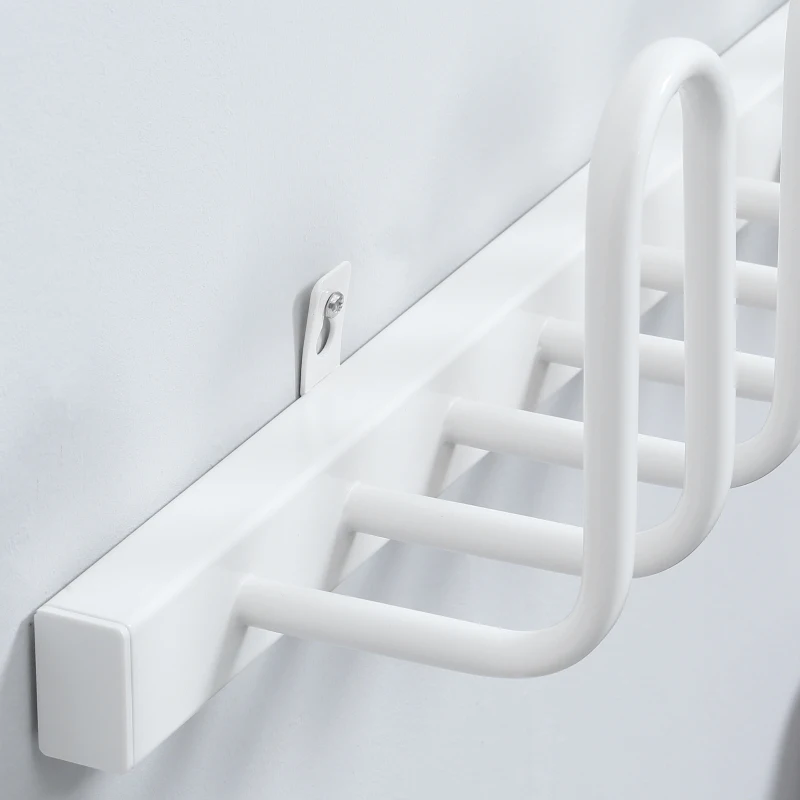 HOMCOM secador elétrico de parede para sapatos, até 55 °C, aço, branco, 76 x 13 x 17 cm