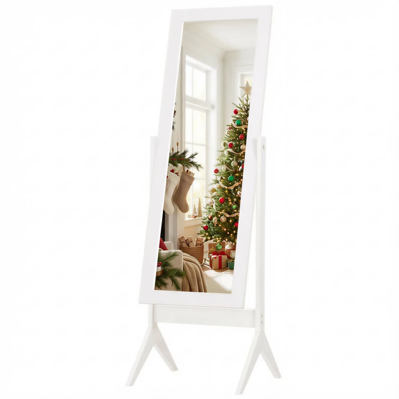HOMCOM Full Length Mirror, Freestanding Dressing Mirror with Adjustable Angle for Bedroom, 148cm x 47cm, White