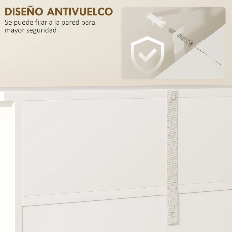 kleankin Armario Auxiliar de Baño con Cajones de Estilo Clásico Mueble Auxiliar de Pasillo Dormitorio 60x30x75 cm Blanco
