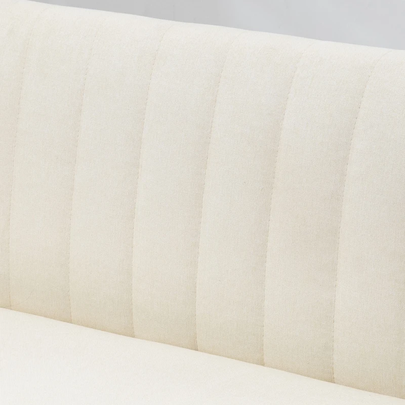 HOMCOM 2-Sitzer Sofa, weiche Polsterung, pflegeleichter Bezug, bis 220 kg, 117 x 56,5 x 77 cm, Cremeweiß