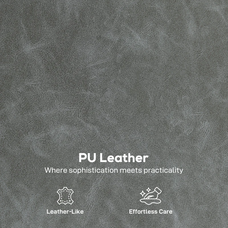 HOMCOM 2 Seater Sofa, Faux Leather Loveseat - Grey