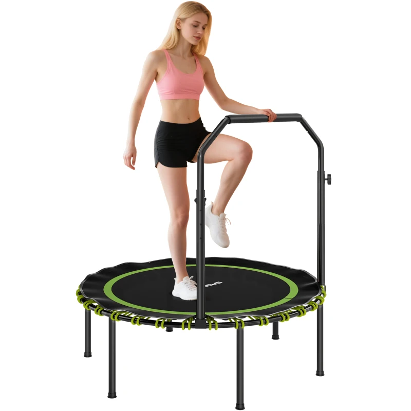 SPORTNOW 40" Foldable Fitness Trampoline Rebounder with Handle, Green