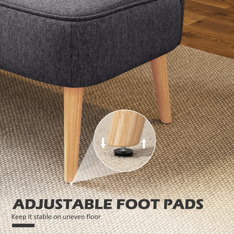 HOMCOM 2-zits bank, zachte vulling, onderhoudsvriendelijke bekleding, tot 220 kg, 117 x 56,5 x 77 cm, Donkergrijs