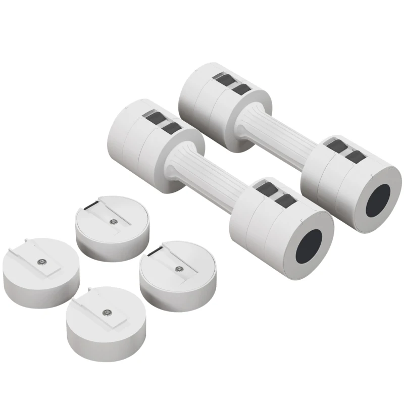 SPORTNOW Set de 2 haltères ensemble musculation disques poids réglables en acier et boîte de rangement 2 x 2,5 kg blanc