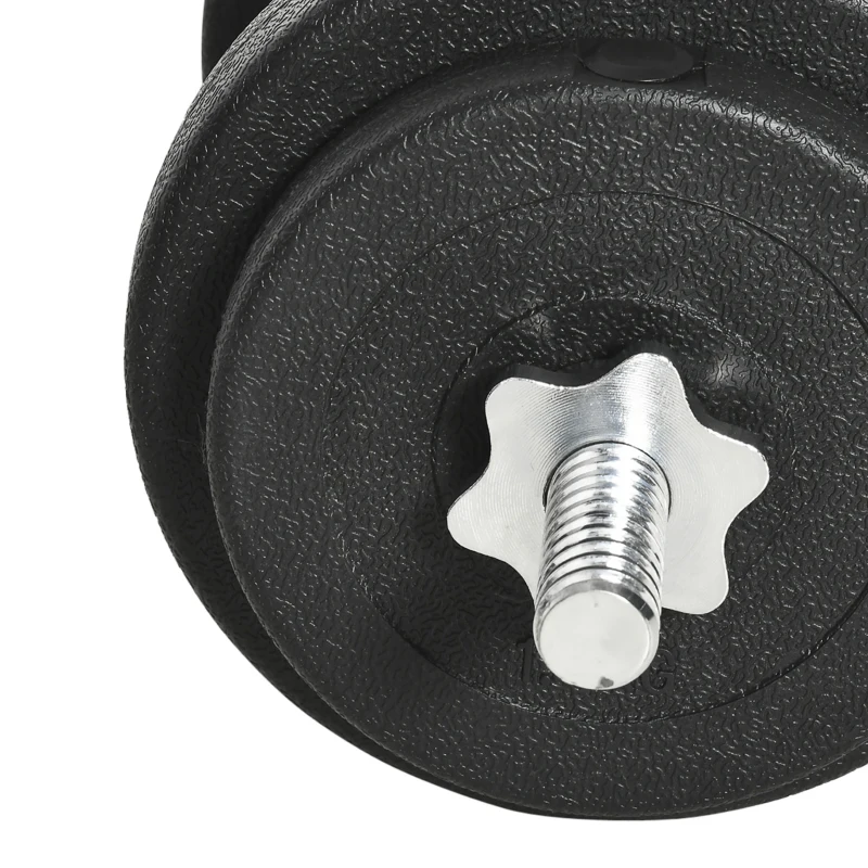 HOMCOM Conjunto de Mancuernas Ajustables de 30kg Juego de Pesas con Discos de 2,5/1,5 kg y Barras de Conexión de 2 kg Kit de Entrenamiento para Gimnasio en Casa