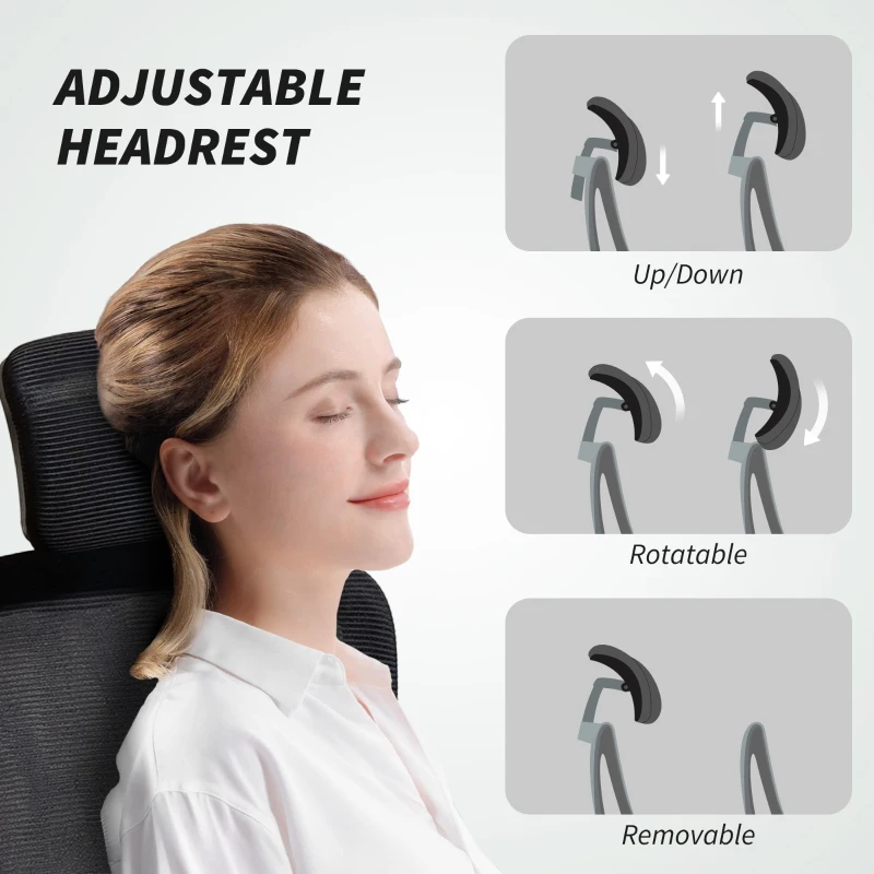 HOMCOM Mesh Back Office Chair, with Lumbar Support - Black