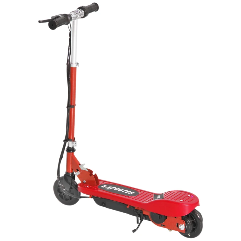 HOMCOM Folding Electric Kids Scooter Ride on Age 7-14, Red/Black