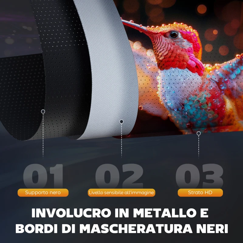 HOMCOM Telo per Proiettore 100" 16:9 Motorizzato con Telecomando, 251x8x168 cm, Bianco