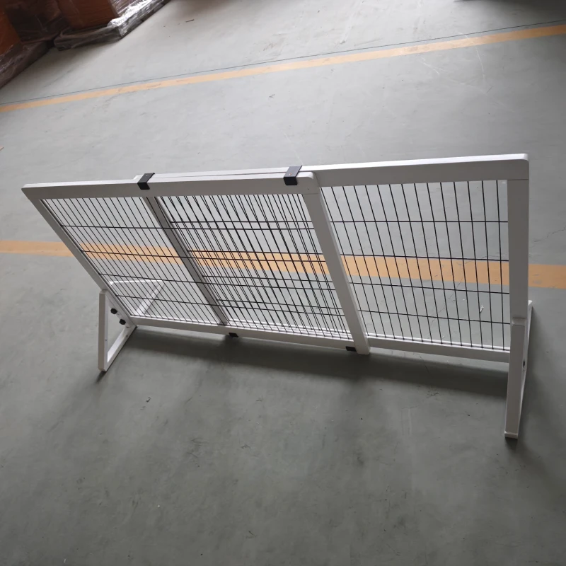 PawHut Barrière de sécurité pour chien barrière de protection à 2 panneaux largeur réglable 101-181 cm en bois acier blanc