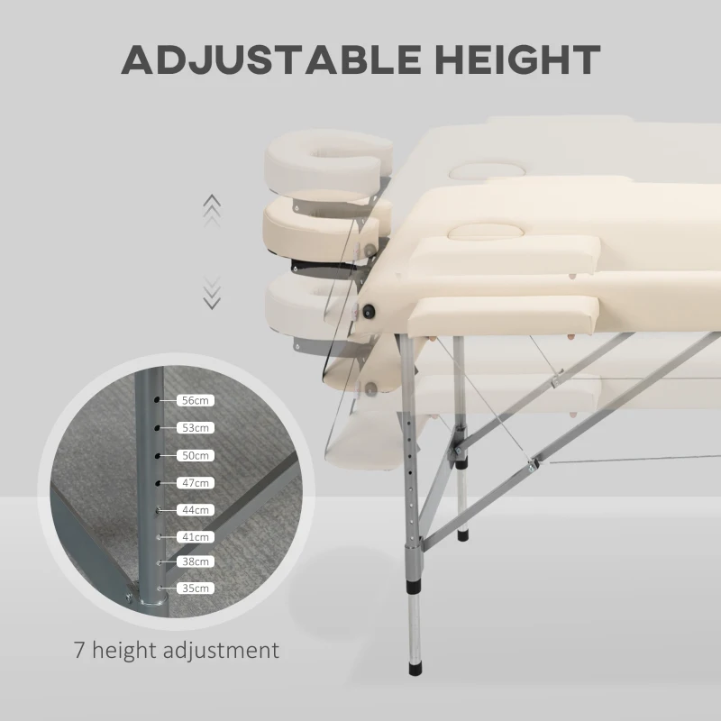 HOMCOM Massageliege klappbar, inkl. Gesichtsöffnung, Armlehnen, Handablagen, Massageliege mobil, 186 cm x 71 cm x 83 cm