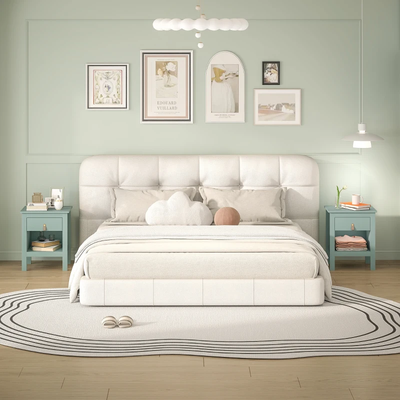 HOMCOM Lot de 2 tables de chevet avec tiroir et compartiment ouvert, 45 x 40 x 55 cm, vert