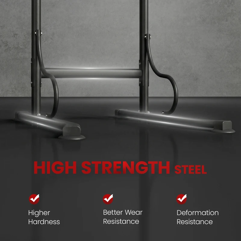 HOMCOM Steel Multi-Use Exercise Power Tower Station Adjustable Height w/ Grips