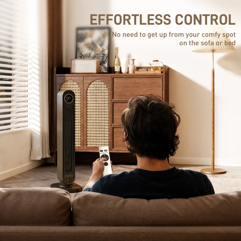 HOMCOM 2000W Ceramic Electric Heater with Fan, Timer, Oscillation - Black