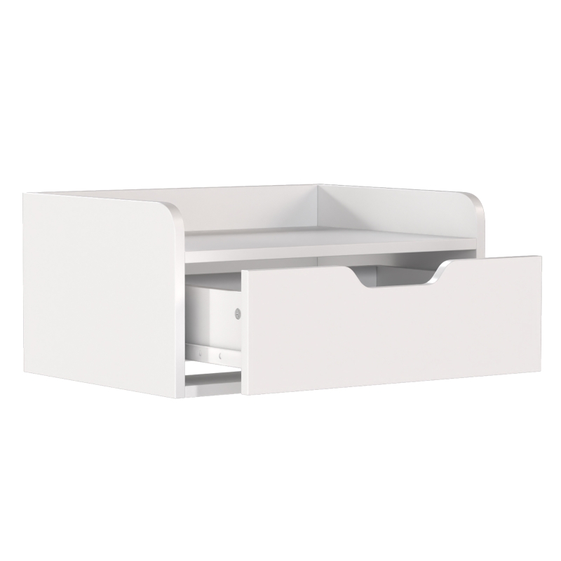 HOMCOM Floating Nightstands Set of 2, Wall Mounted Bedside Table with Drawer for Bedroom, White