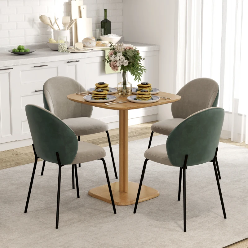HOMCOM Table à manger pour 4 personne table de cuisine style moderne avec plateau aspect bois, 70 x 70 cm, bois naturel