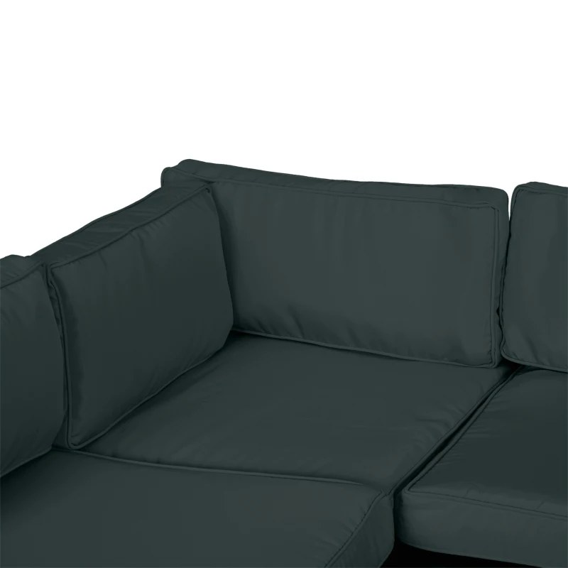 Outsunny Garden Rattan Sofa Cushion Polyester Cover Replacement Outdoor- No Cushion Included, Dark Grey