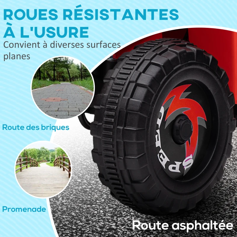 HOMCOM Quad électrique pour enfants véhicule à batterie 6V avec marche avant et arrière 70L x 41,5l x 48,5H cm Rouge